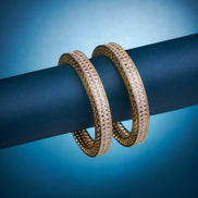 Opal Touch - American Diamond Round Gold Bangles (Pack of 2) - Bangles