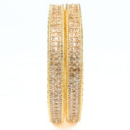 American Diamond Round Gold Bangles (Pack of 2) - Opal Touch