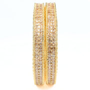 American Diamond Round Gold Bangles (Pack of 2) - Opal Touch