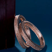 Opal Touch - American Diamond Round Rose Gold Bangles (Pack of 2) - Bangles