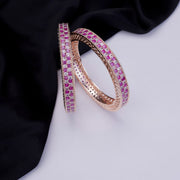 Opal Touch - American Diamond Round Rose Gold Bangles (Pack of 2) - Bangles