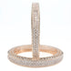 American Diamond Round Rose Gold Bangles (Pack of 2) - Opal Touch