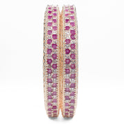 American Diamond Round Rose Gold Bangles (Pack of 2) - Opal Touch