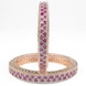 American Diamond Round Rose Gold Bangles (Pack of 2) - Opal Touch