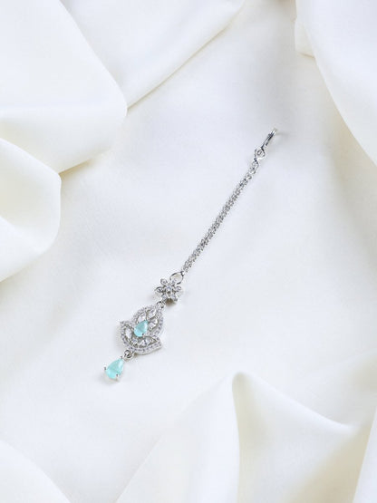 American Diamond Studded Maang Tika - Opal Touch