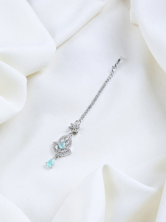 American Diamond Studded Maang Tika - Opal Touch