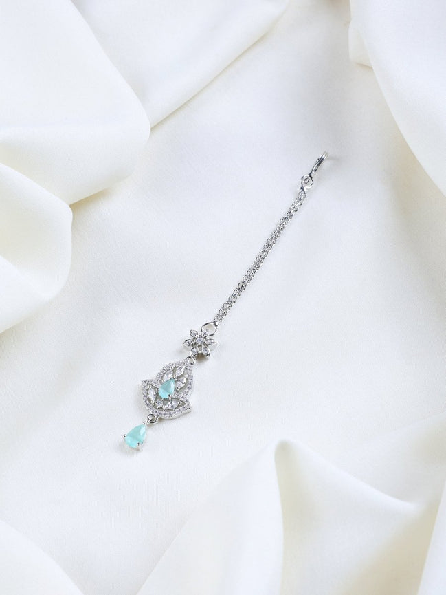 American Diamond Studded Maang Tika - Opal Touch