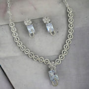Necklace - American Diamond Stylish Necklace Set - Opal Touch