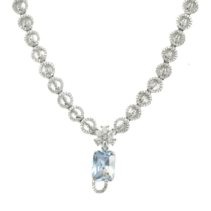 Necklace - American Diamond Stylish Necklace Set - Opal Touch