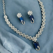 Necklace - American Diamond Stylish Necklace Set - Opal Touch