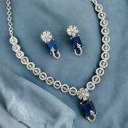 Necklace - American Diamond Stylish Necklace Set - Opal Touch