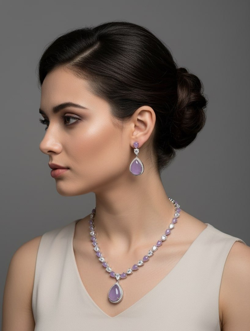 Amethyst Shine Necklace - Opal Touch