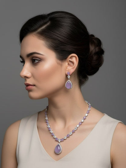 Amethyst Shine Necklace - Opal Touch