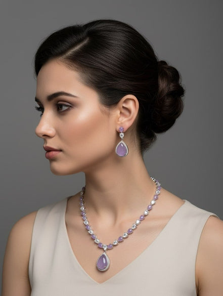 Amethyst Shine Necklace - Opal Touch