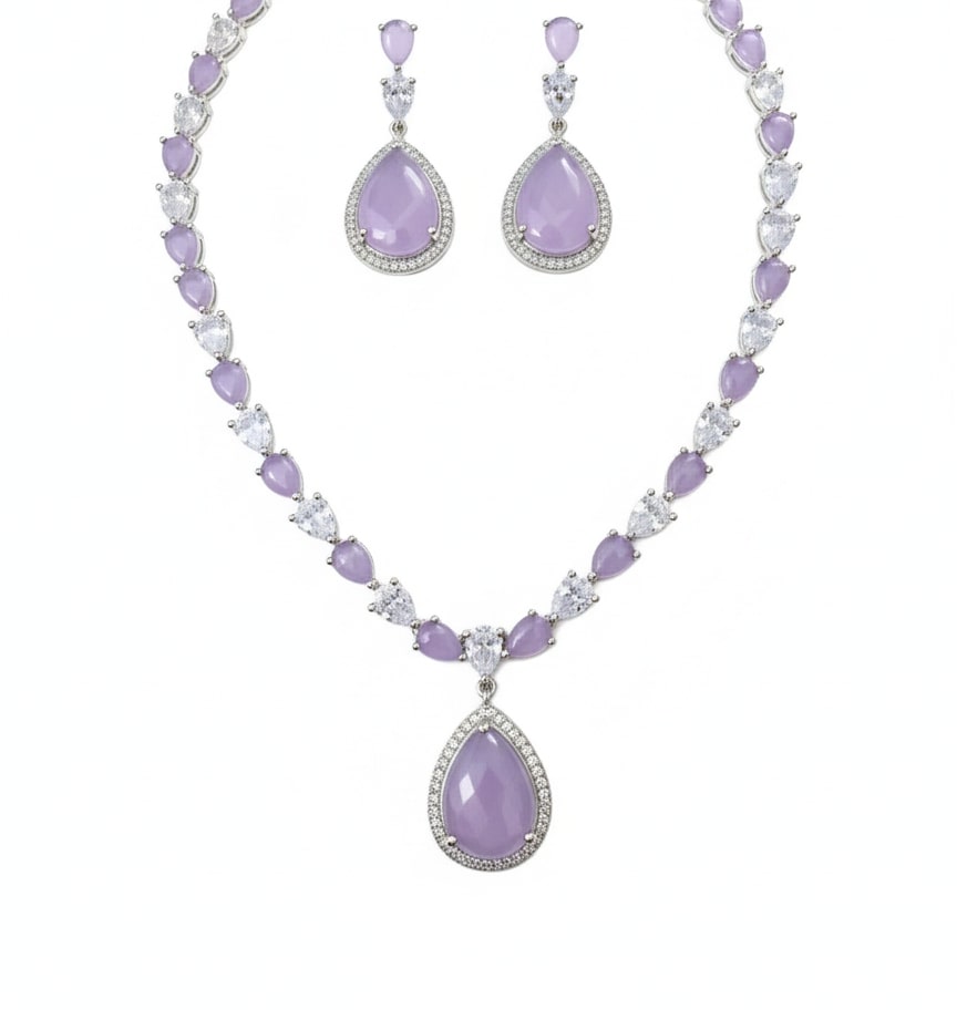 Amethyst Shine Necklace - Opal Touch