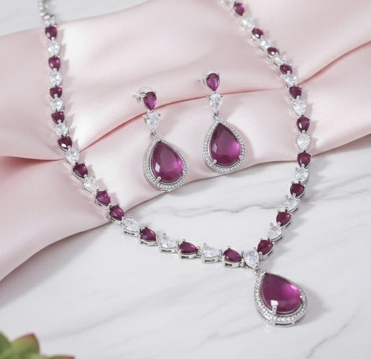 Amethyst Shine Necklace - Opal Touch