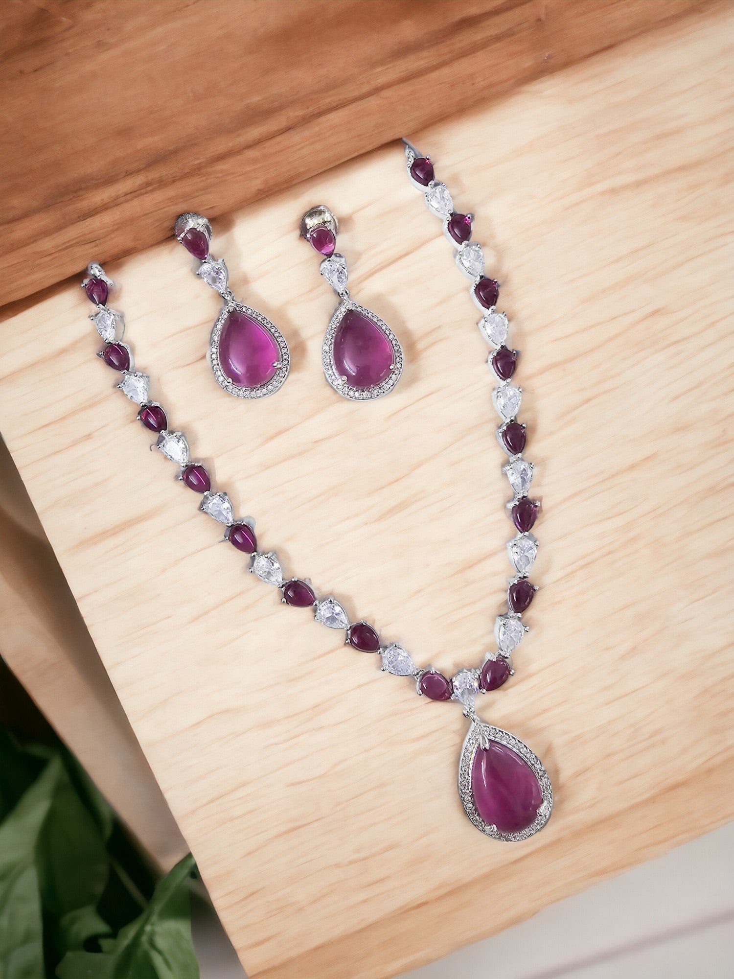Necklace - Amethyst Shine Necklace - Opal Touch
