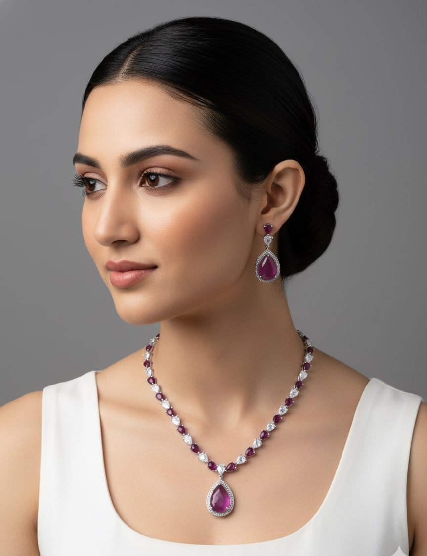 Amethyst Shine Necklace - Opal Touch