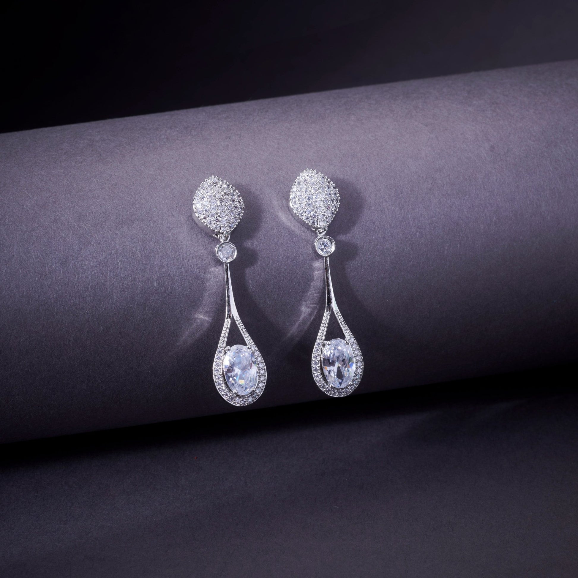 Opal Touch - Amethyst Sparkle Earrings - Earrings