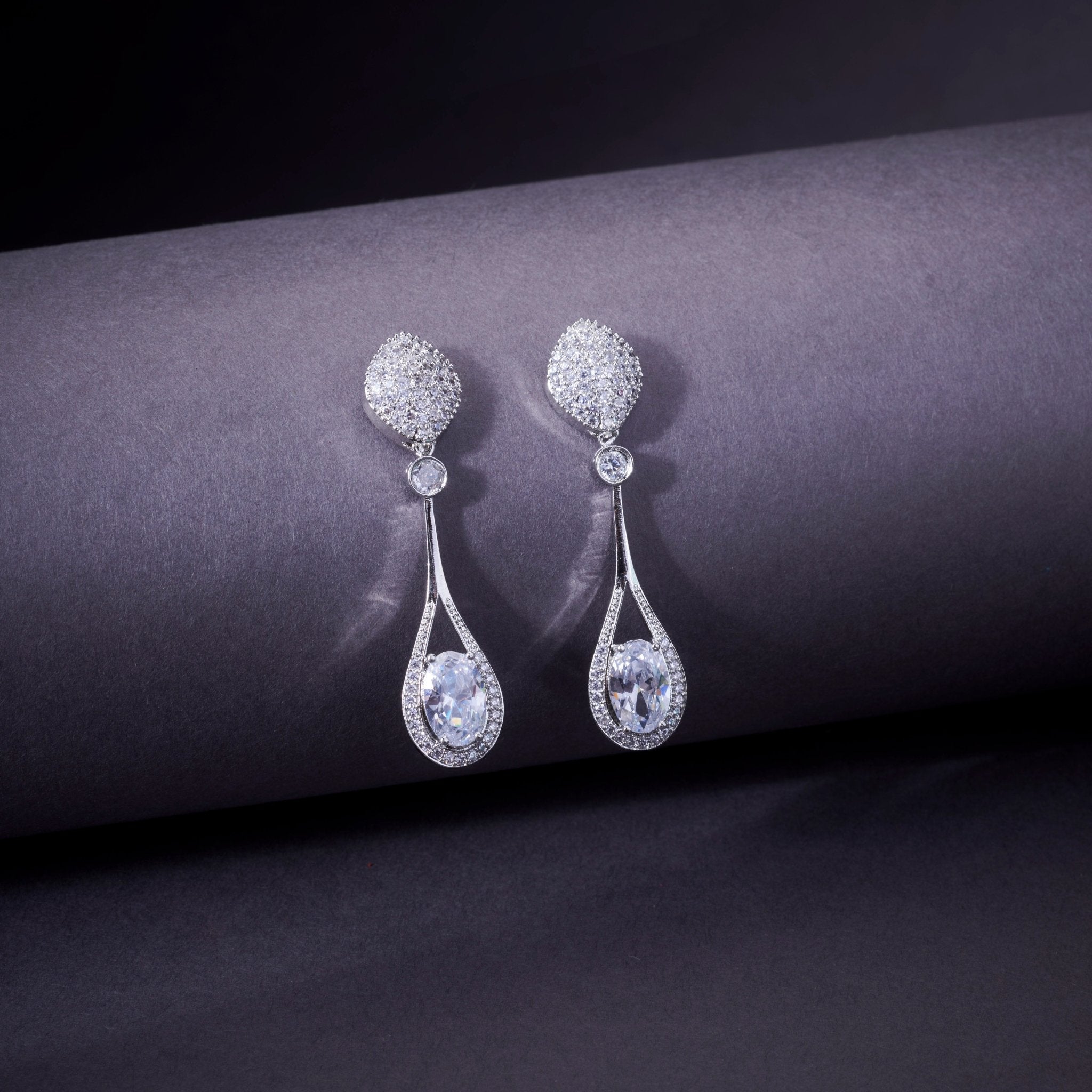 Opal Touch - Amethyst Sparkle Earrings - Earrings