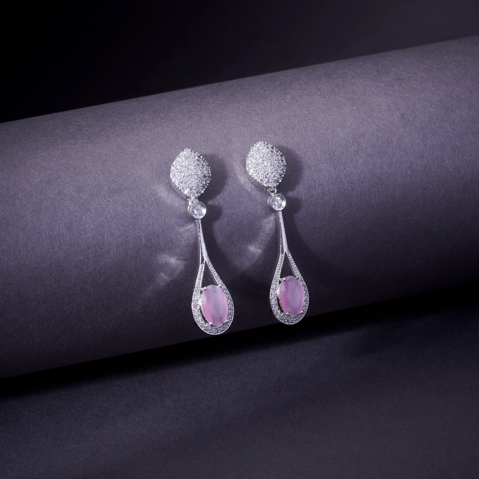 Opal Touch - Amethyst Sparkle Earrings - Earrings
