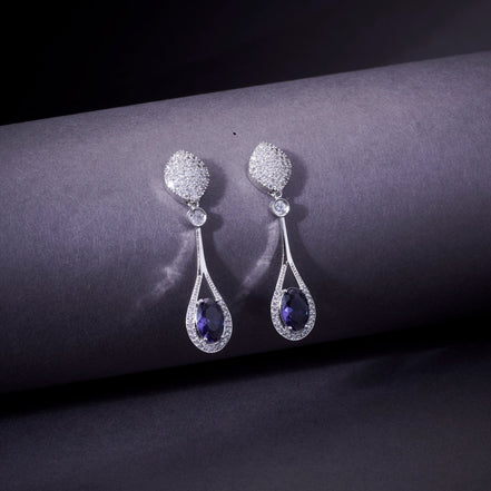Opal Touch - Amethyst Sparkle Earrings - Earrings