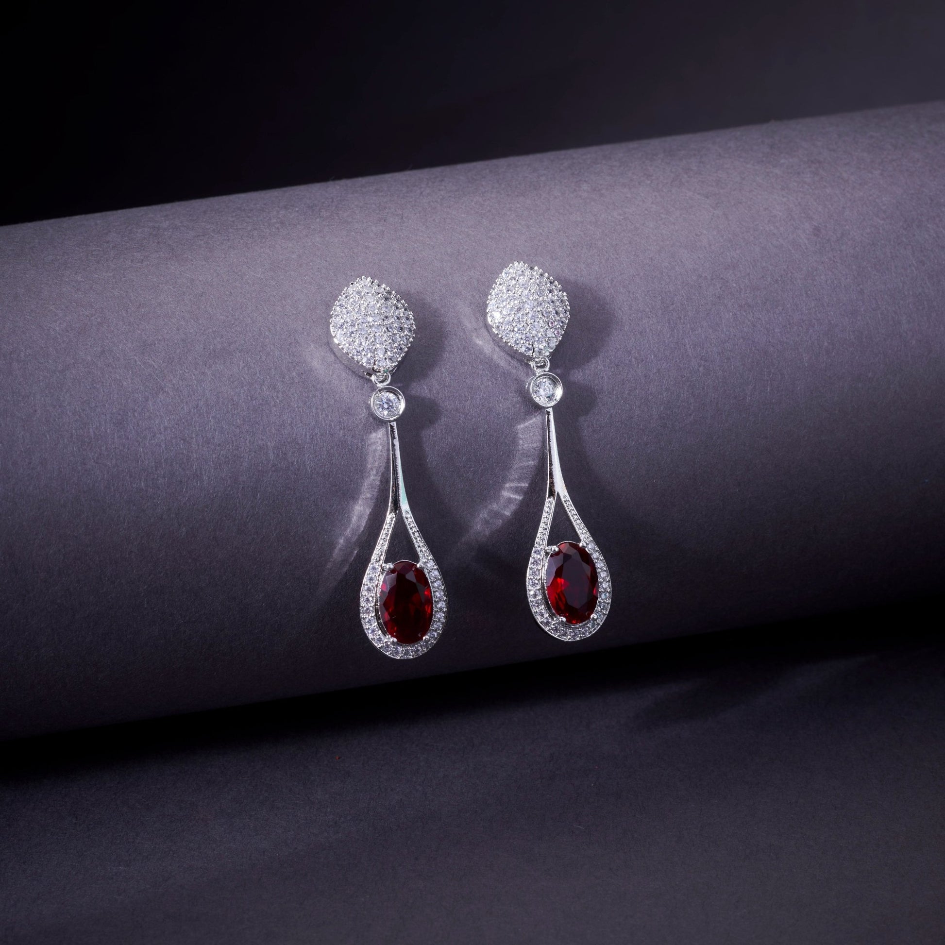 Opal Touch - Amethyst Sparkle Earrings - Earrings