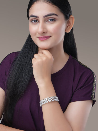 Bangles - Aurora Bind Rhodium Bangles - Opal Touch