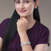 Bangles - Aurora Bind Rhodium Bangles - Opal Touch