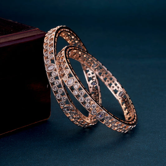 Bangles - Aurora Bind Rose Gold Bangles - Opal Touch