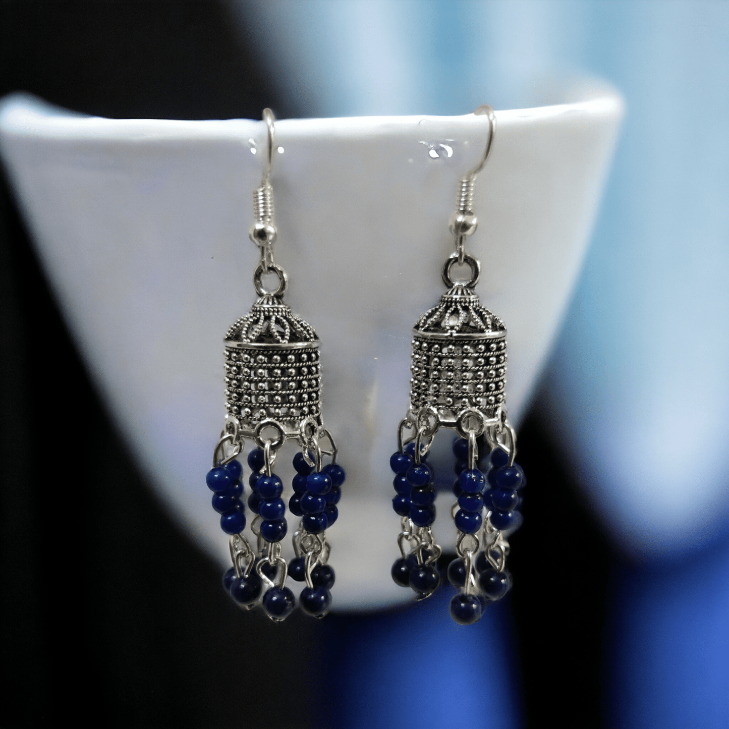 Opal Touch - Beautiful Oxidized Hook Danglers - Jhumka