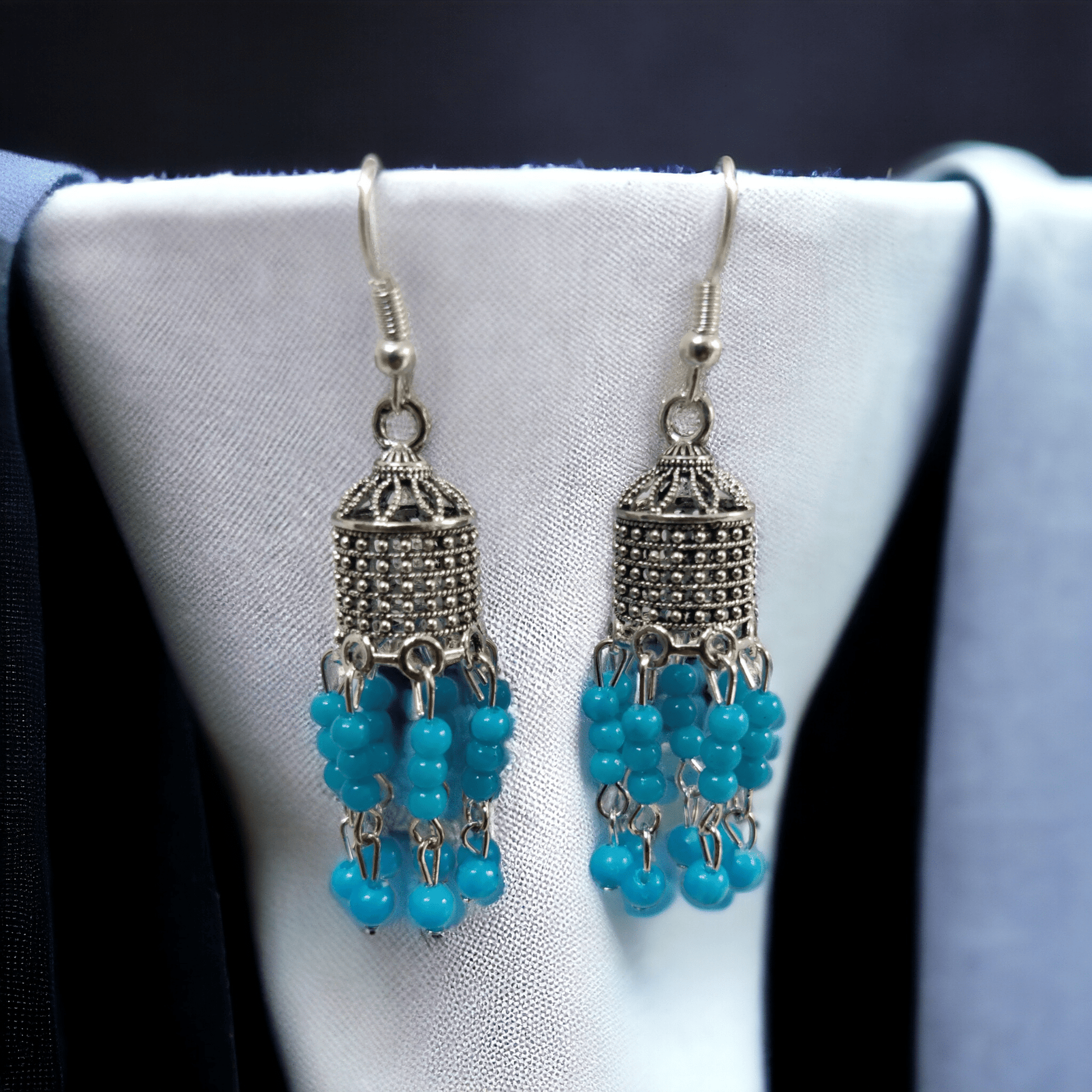 Opal Touch - Beautiful Oxidized Hook Danglers - Jhumka