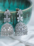 Jhumka - Big American Diamond Rhodium Jhumka - Opal Touch