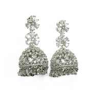 Jhumka - Big American Diamond Rhodium Jhumka - Opal Touch