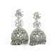 Jhumka - Big American Diamond Rhodium Jhumka - Opal Touch