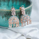 Jhumka - Big American Diamond Rose Gold Jhumka - Opal Touch