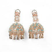 Jhumka - Big American Diamond Rose Gold Jhumka - Opal Touch