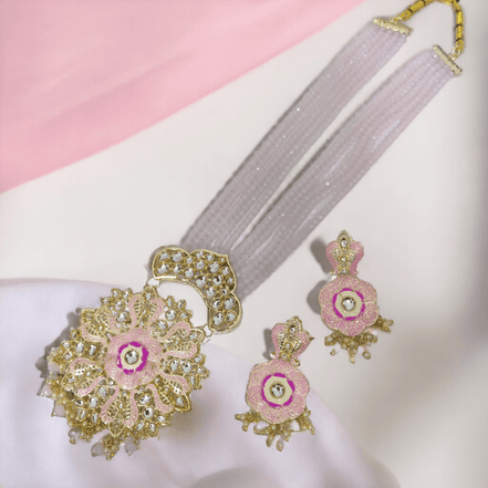 Opal Touch - Big Pendant Moti Mala - Necklace