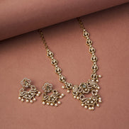 Necklace - Bird Enchanted Mehendi Plated Necklace Set - Opal Touch
