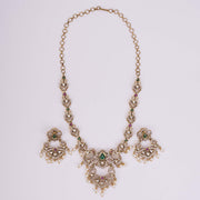 Necklace - Bird Enchanted Mehendi Plated Necklace Set - Opal Touch