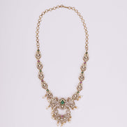 Necklace - Bird Enchanted Mehendi Plated Necklace Set - Opal Touch
