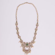 Necklace - Bird Enchanted Mehendi Plated Necklace Set - Opal Touch