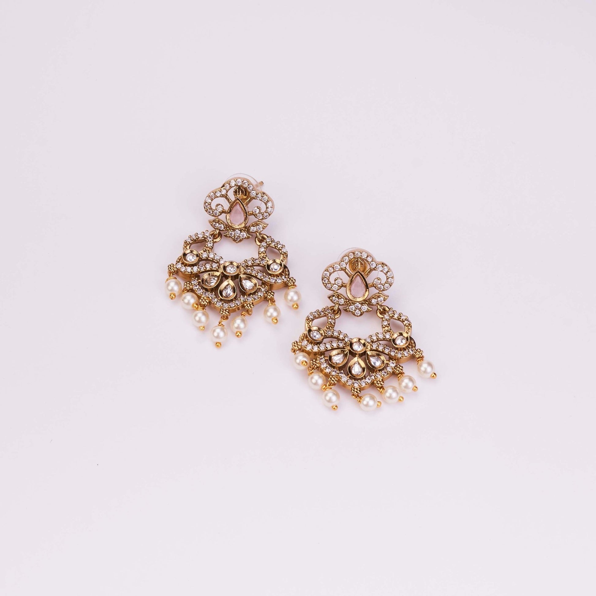 Necklace - Bird Enchanted Mehendi Plated Necklace Set - Opal Touch