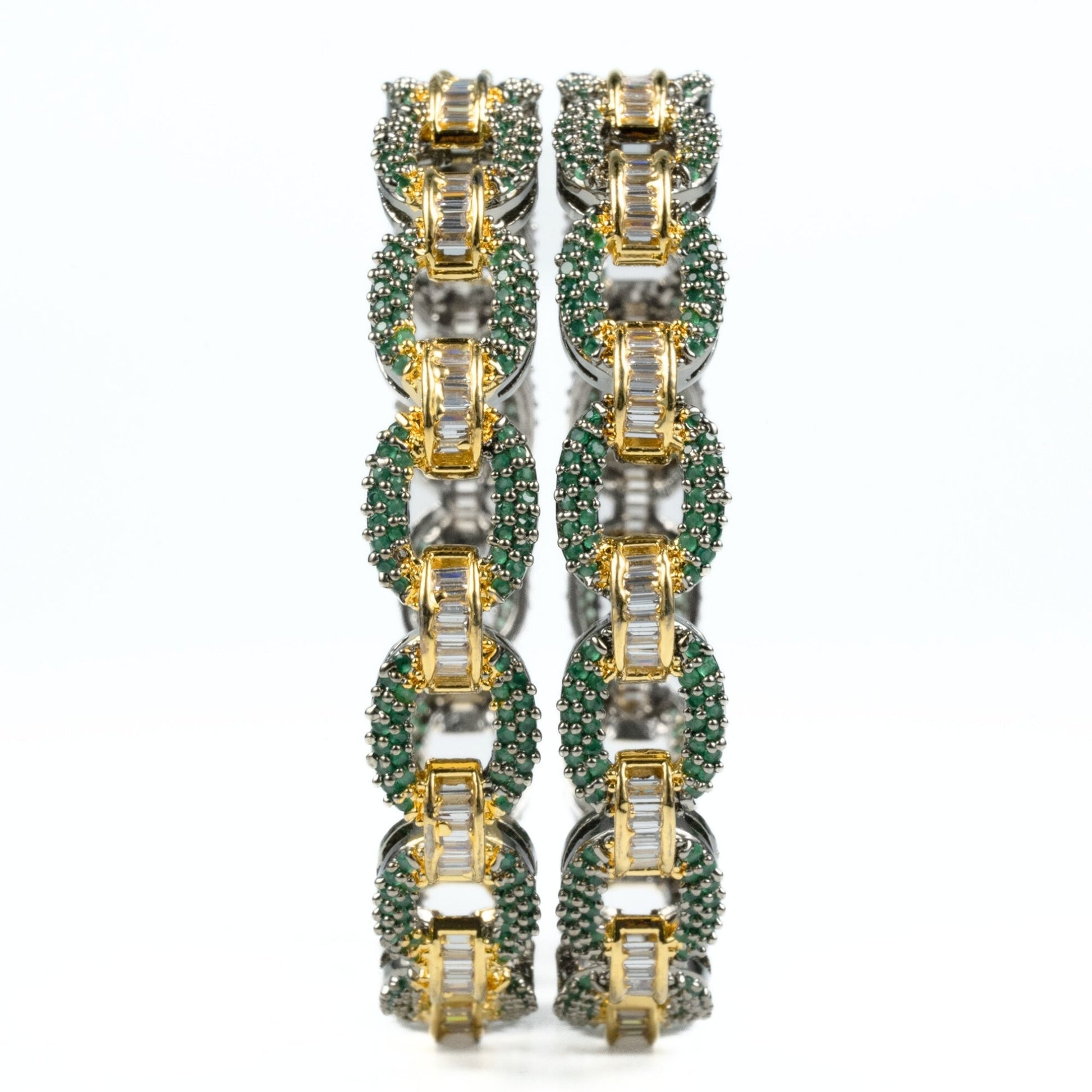 Black Plated Oval Loop Bangles (Pack of 2) - Opal Touch