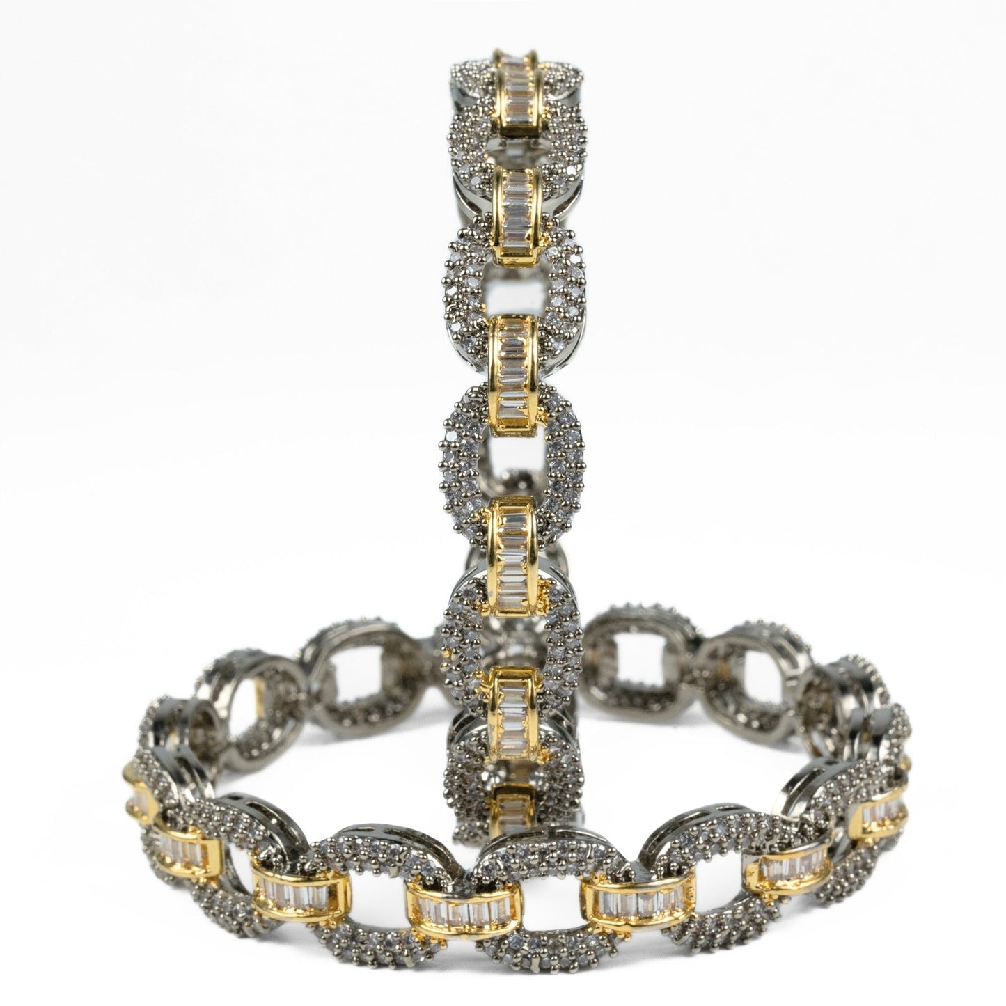 Black Plated Oval Loop Bangles (Pack of 2) - Opal Touch