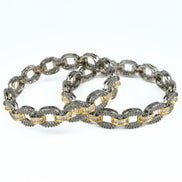Black Plated Oval Loop Bangles (Pack of 2) - Opal Touch