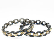 Black Plated Oval Loop Bangles (Pack of 2) - Opal Touch