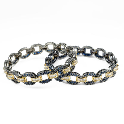 Black Plated Oval Loop Bangles (Pack of 2) - Opal Touch