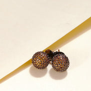 Opal Touch - Black Round Diamond Stud Earrings - Studs