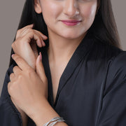 Bangles - Bloom Circlet Rhodium Plated Bangles - Opal Touch